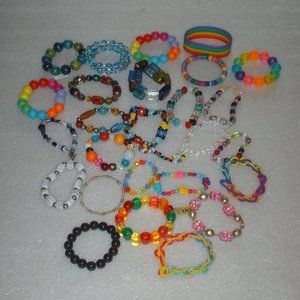Bundle of colorful bracelets